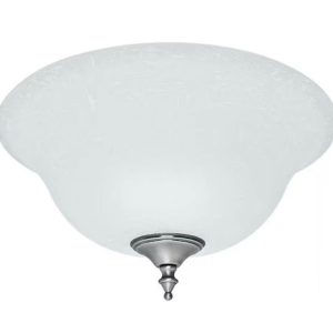 Hunter White Linen Bowl Glass with Antique Pewter Finial, 12.75”