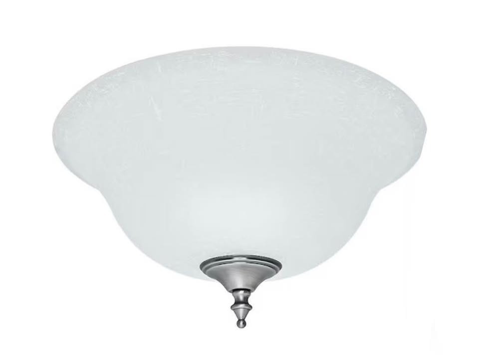 Hunter White Linen Bowl Glass with Antique Pewter Finial, 12.75”