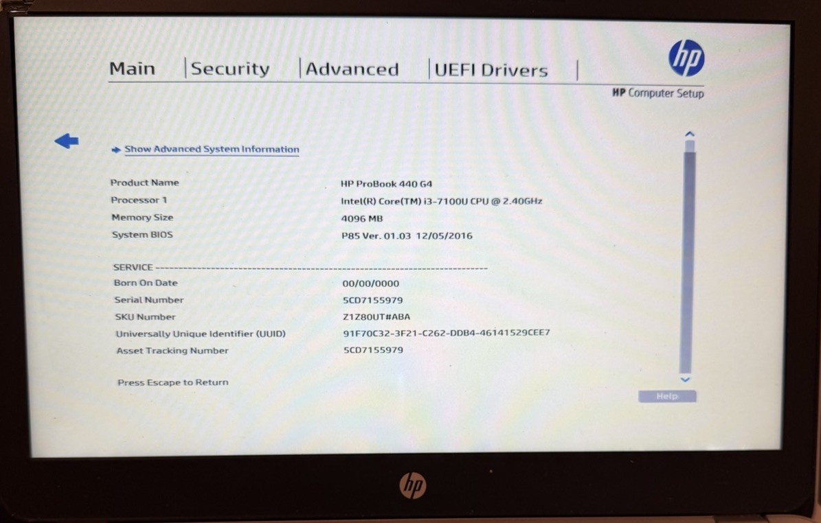 HP ProBook 440 G4 Intel Core i3-7100U 2.4GHz Motherboard 905792-001, DA0X81MB6E0 product photo 3