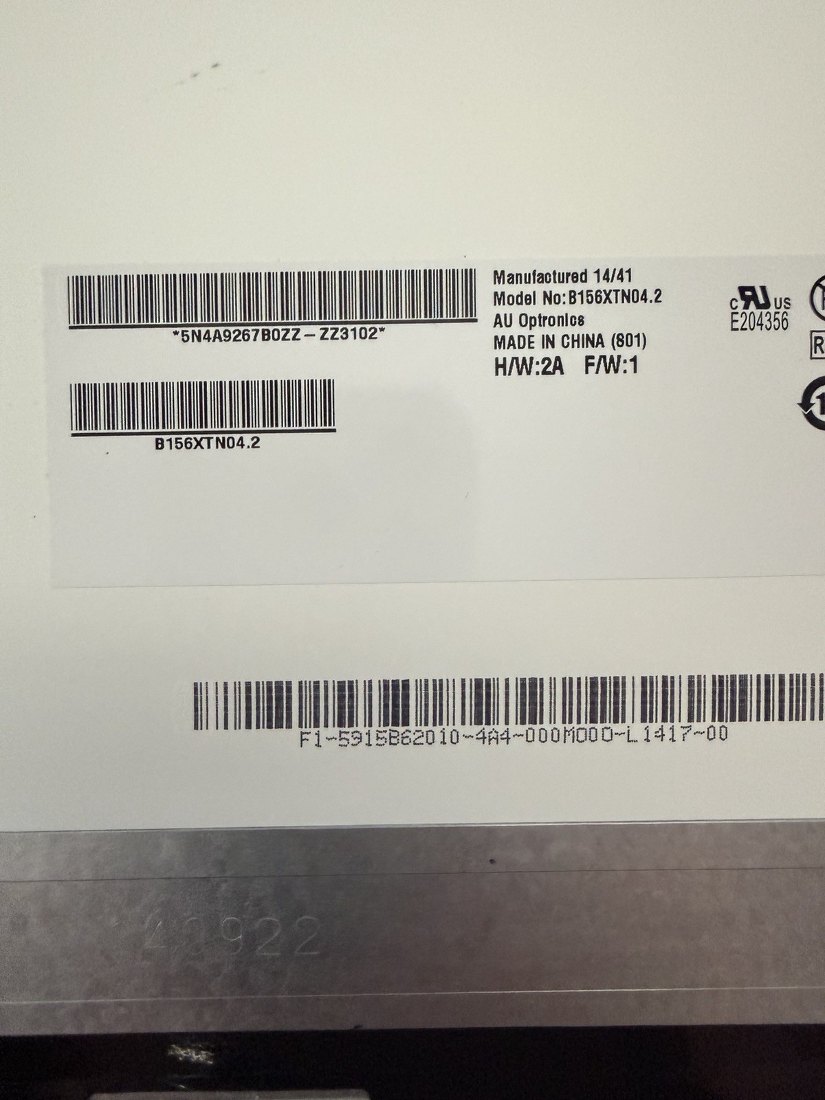 AU Optronics 15.6" LCD Glossy Laptop Screen Display 40 Pin Panel B156XTN04.2 product photo 4