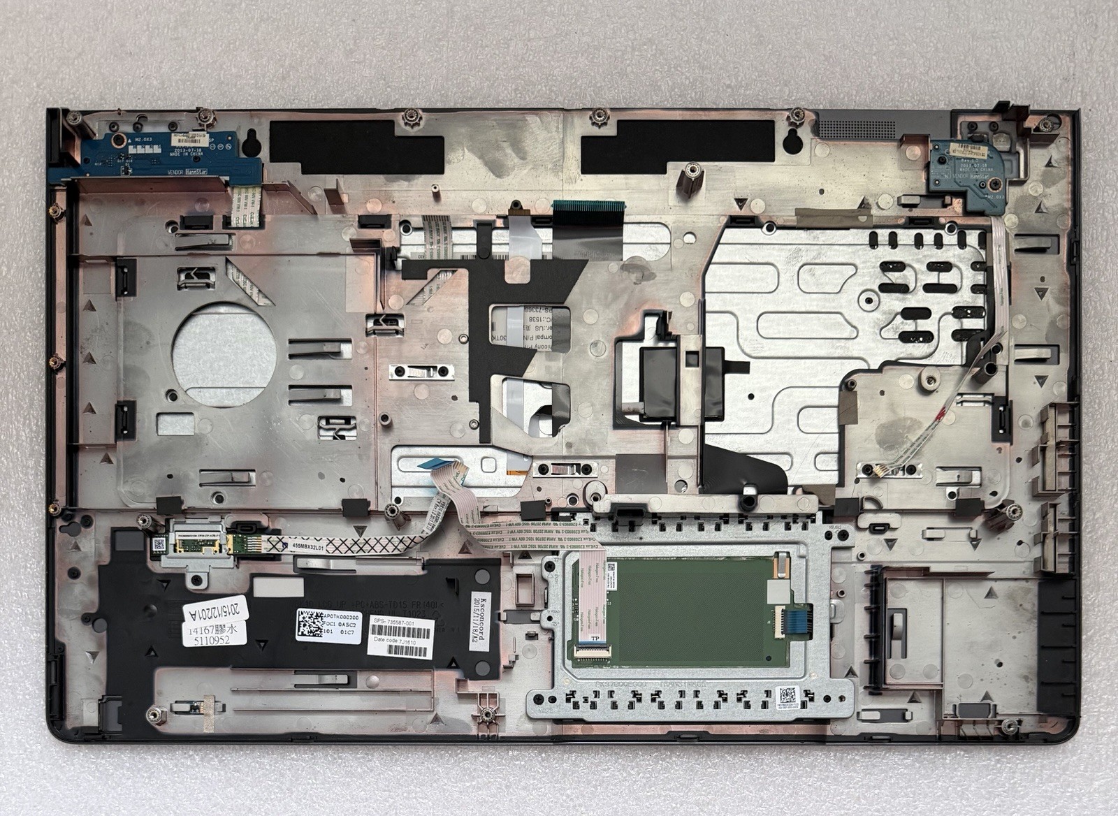 HP ZBook 17 G2 Palmrest Keyboard Touchpad 735587-001, AP0TK000200, Gray product photo 3