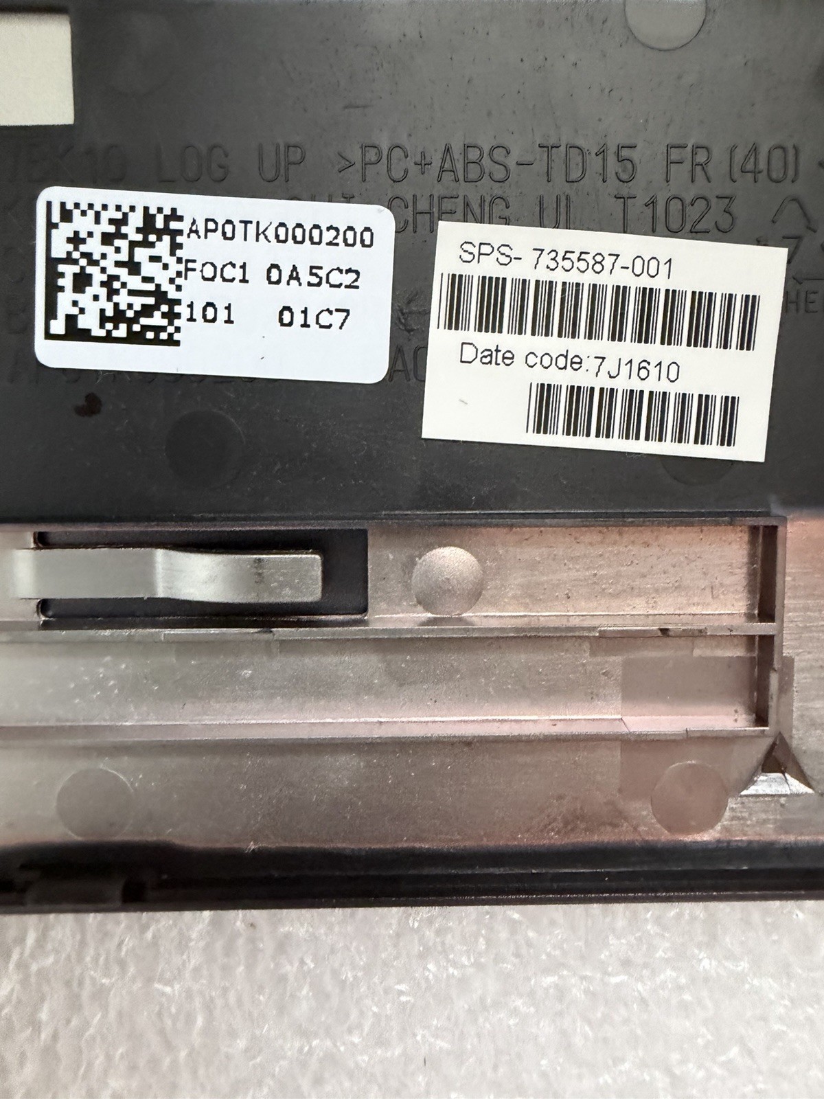 HP ZBook 17 G2 Palmrest Keyboard Touchpad 735587-001, AP0TK000200, Gray product photo 4