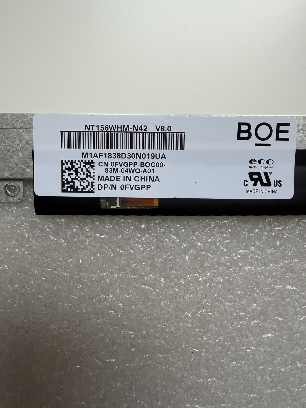 BOE 15.6” Matte HD LCD Screen Display 30pin Panel NT156WHM-N42 V8.0, FVGPP product photo 3