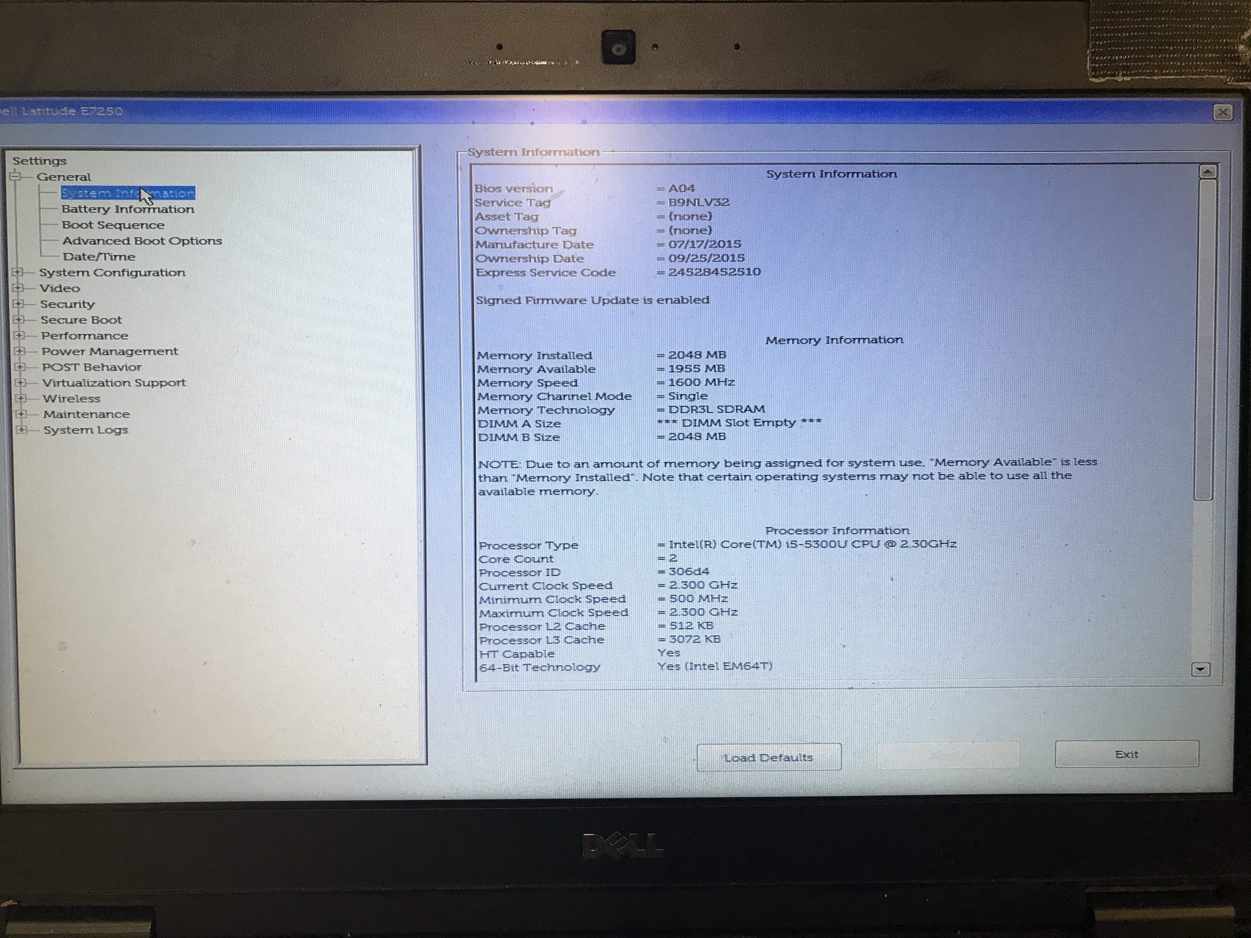 Dell Latitude E7250 Motherboard i5-5300u G9CNK product photo 4