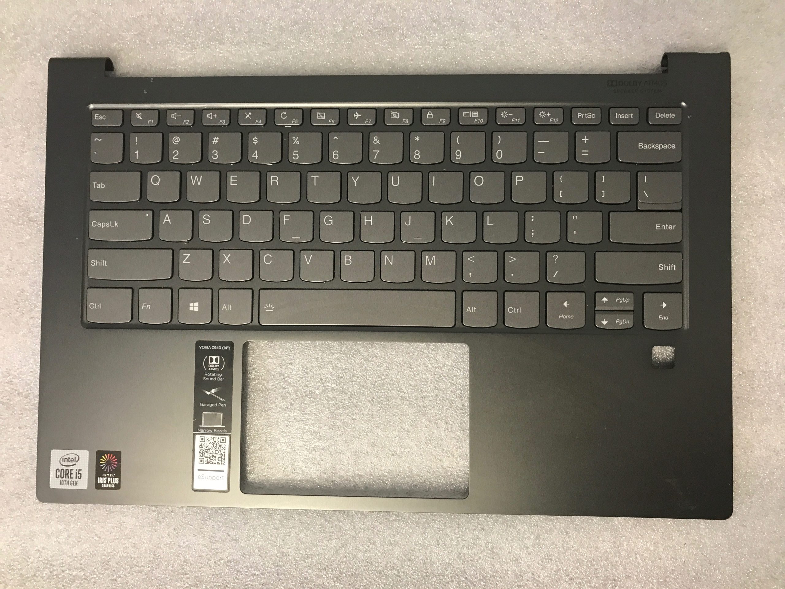 Lenovo Yoga C940-14IIL palmrest touch pad keyboard 5CB0U44246 READ product photo 1