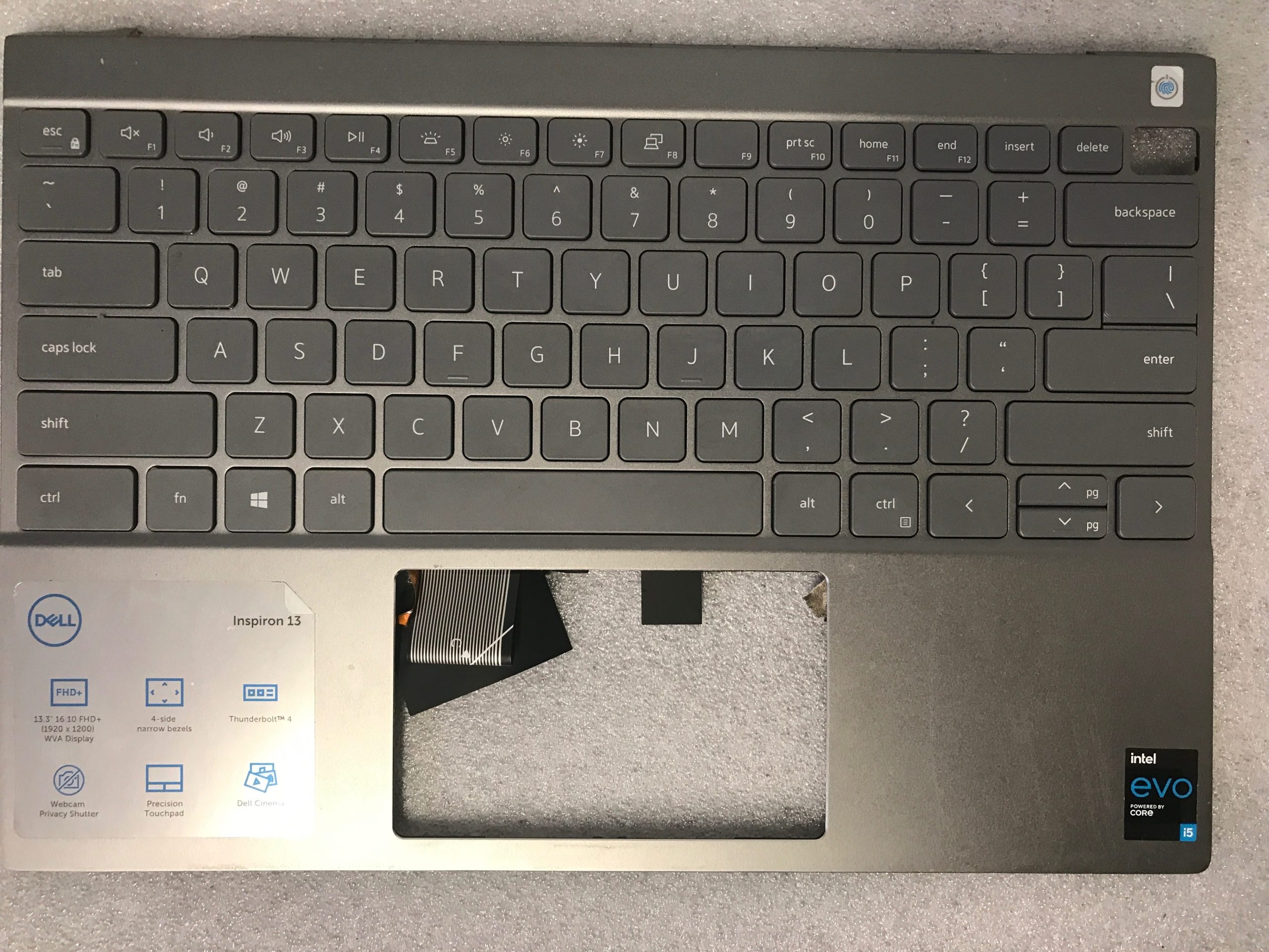 Dell Inspiron palmrest touch pad keyboard F8DWY READ product photo 1