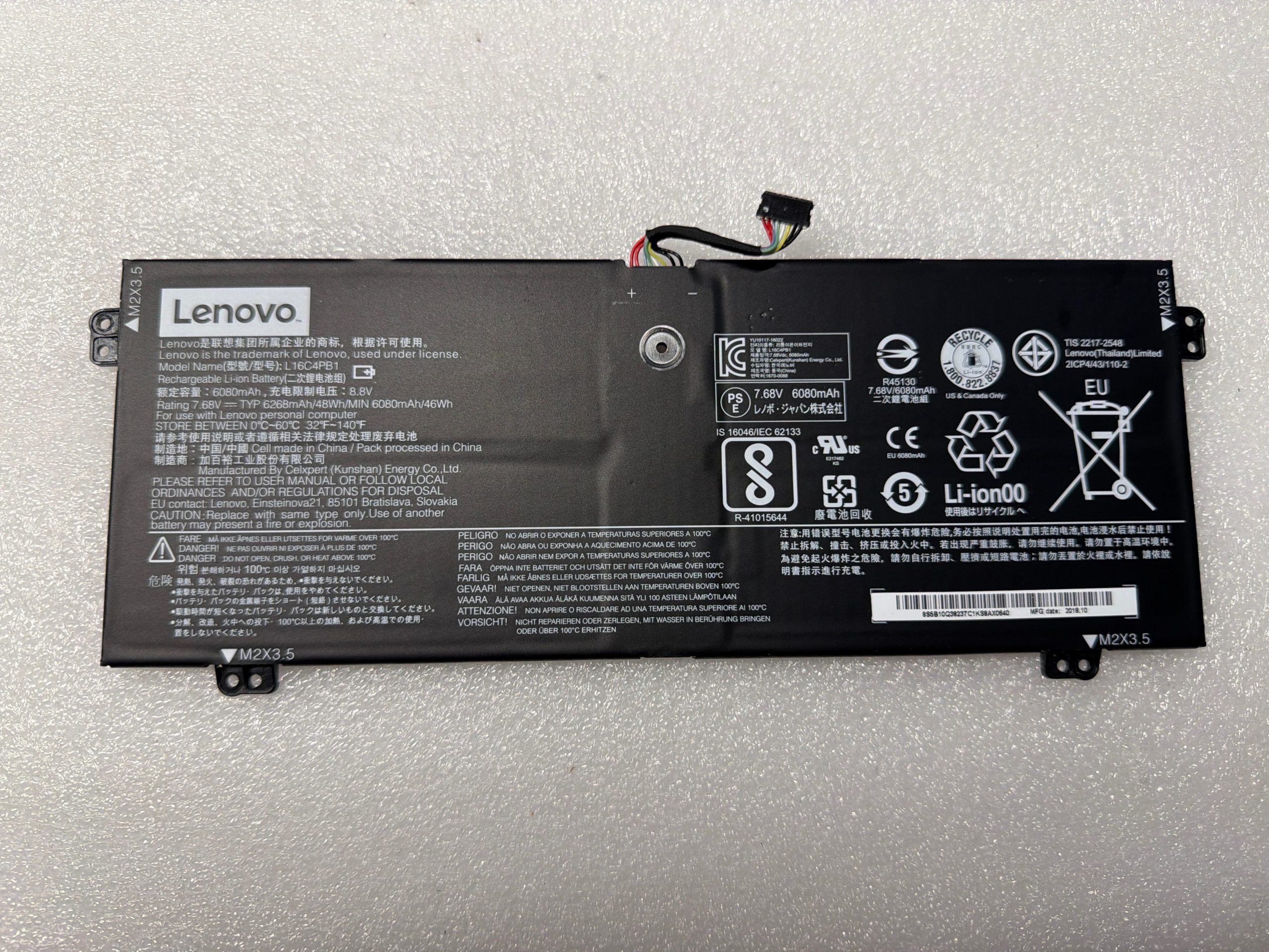 Lenovo Yoga IdeaPad Yoga 730-13IKB Genuine Original Battery L16C4PB1 product photo 1