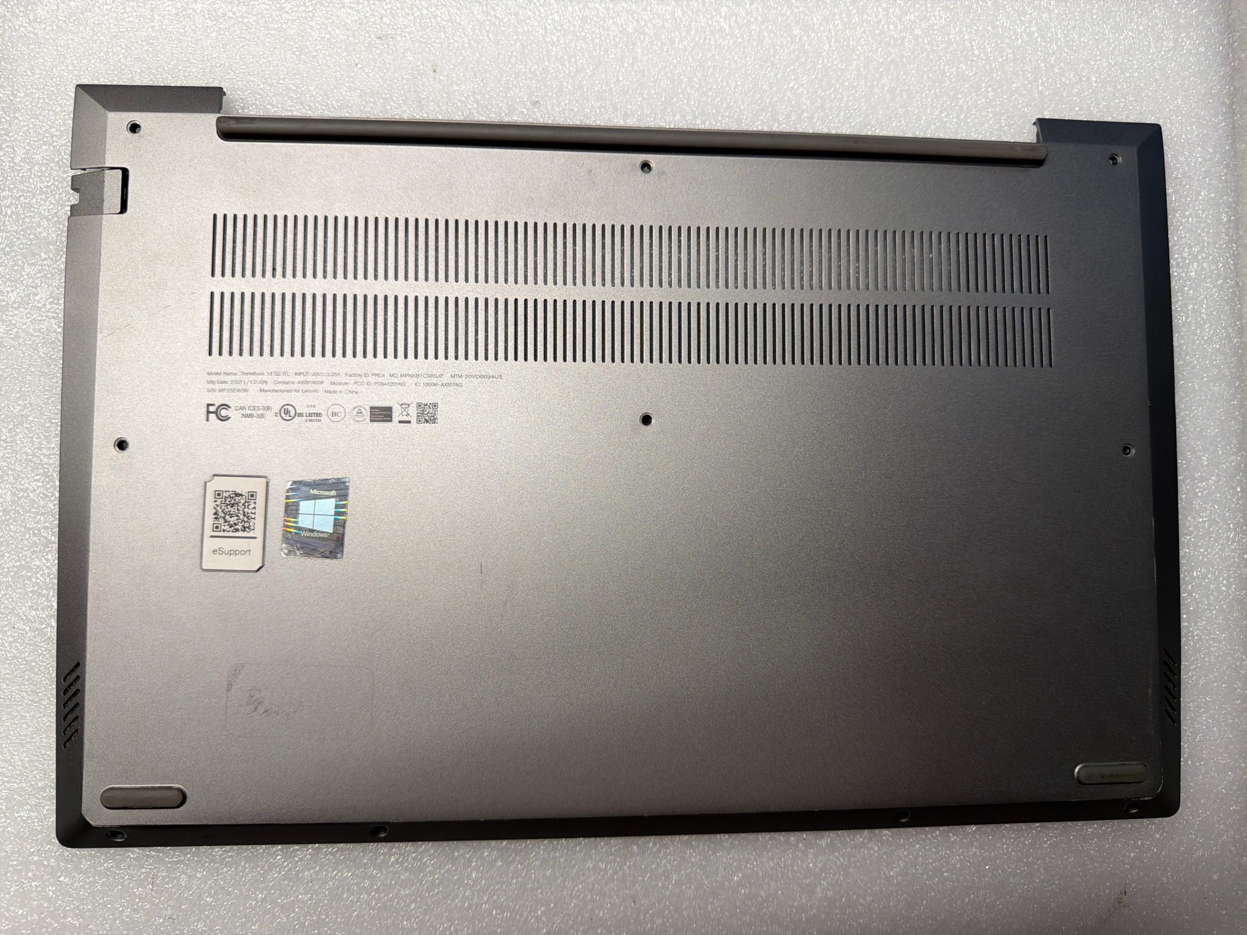 Lenovo ThinkBook 14 G2 ITL bottom base case cover enclosure 5CB1B02546 product photo 1