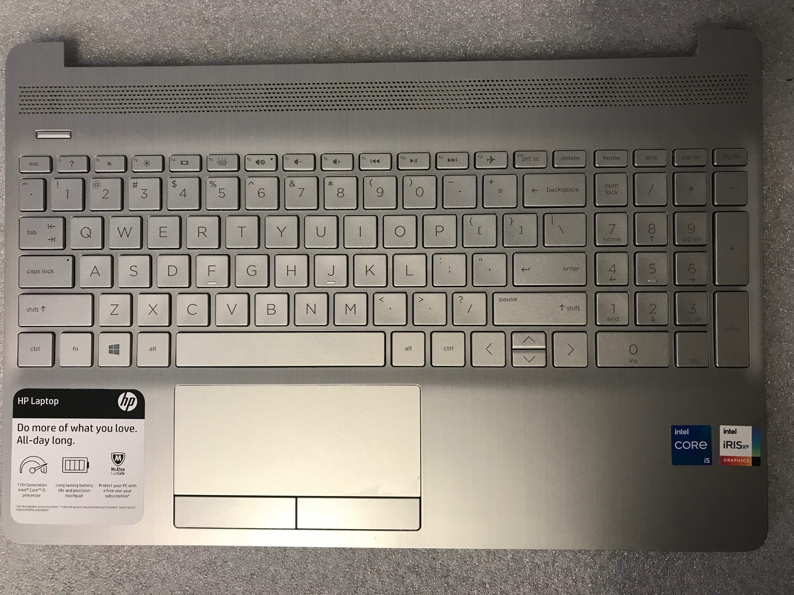 HP 15-dw3015cl palmrest touch pad keyboard L52022-001 product photo 1