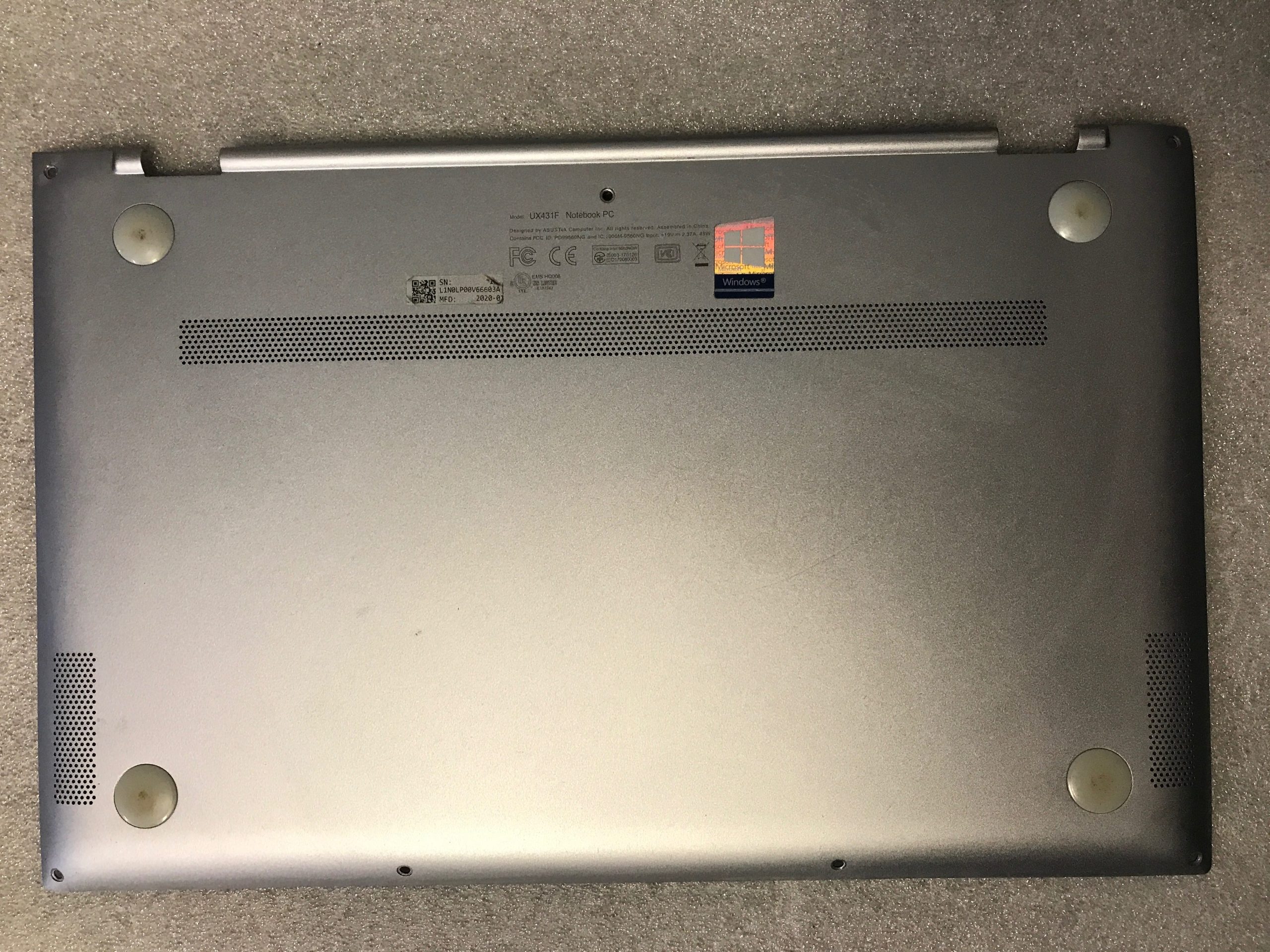 ASUS ZenBook UX431F bottom base case cover enclosure 90NB0MB1-R7D030 product photo 1