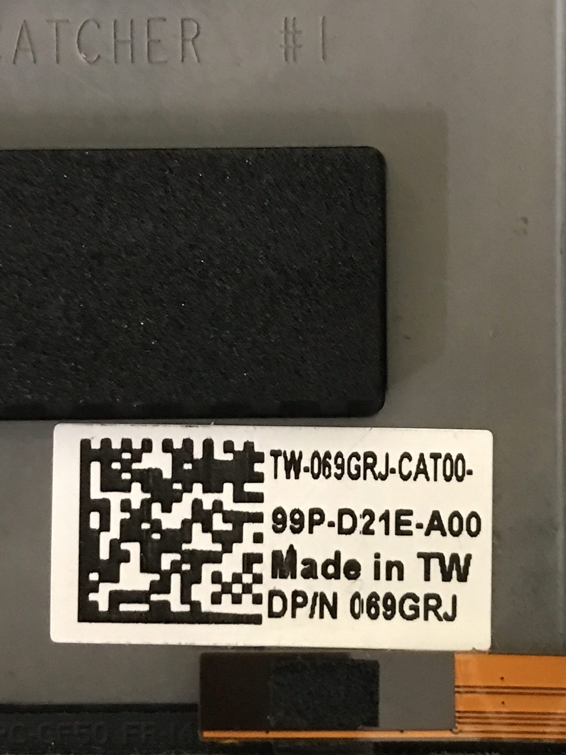 Dell XPS 13 7390 palmrest touch pad keyboard 69GRJ product photo 3