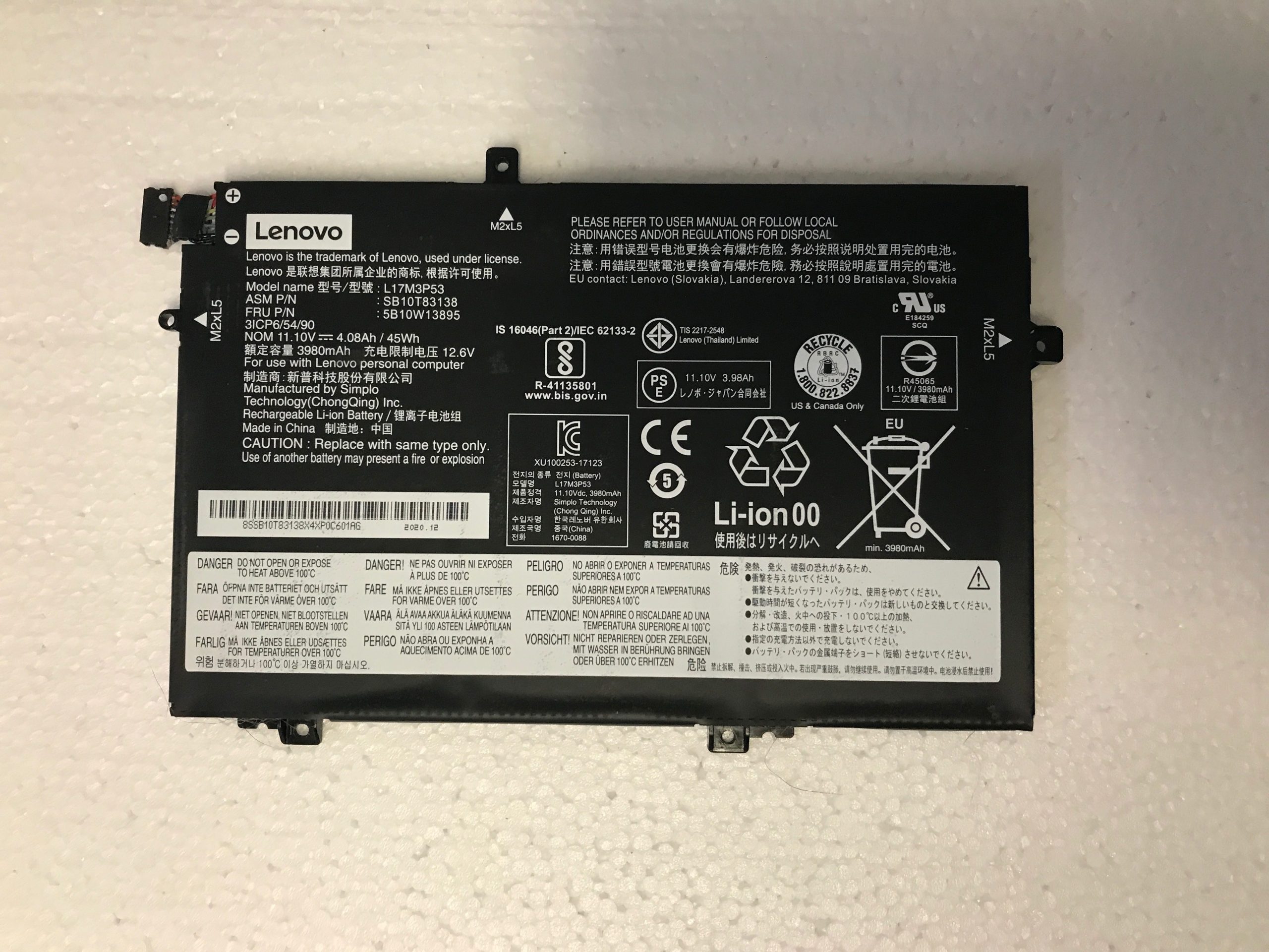 Lenovo ThinkPad L14 Genuine Original Battery L17M3P53 product photo 1