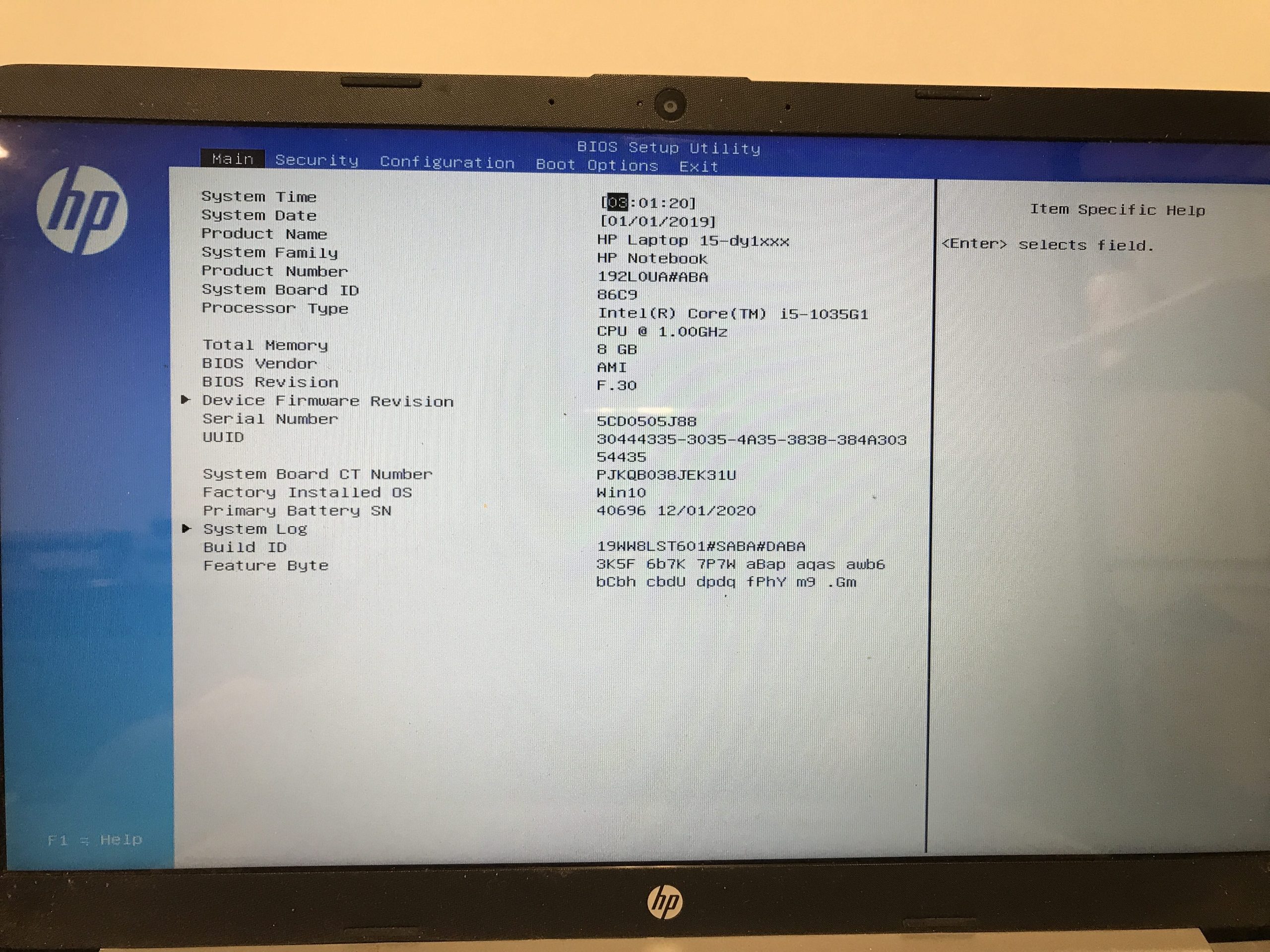 HP Notebook 15-dy1043dx Motherboard i5-1035G1 L71756-001 product photo 3