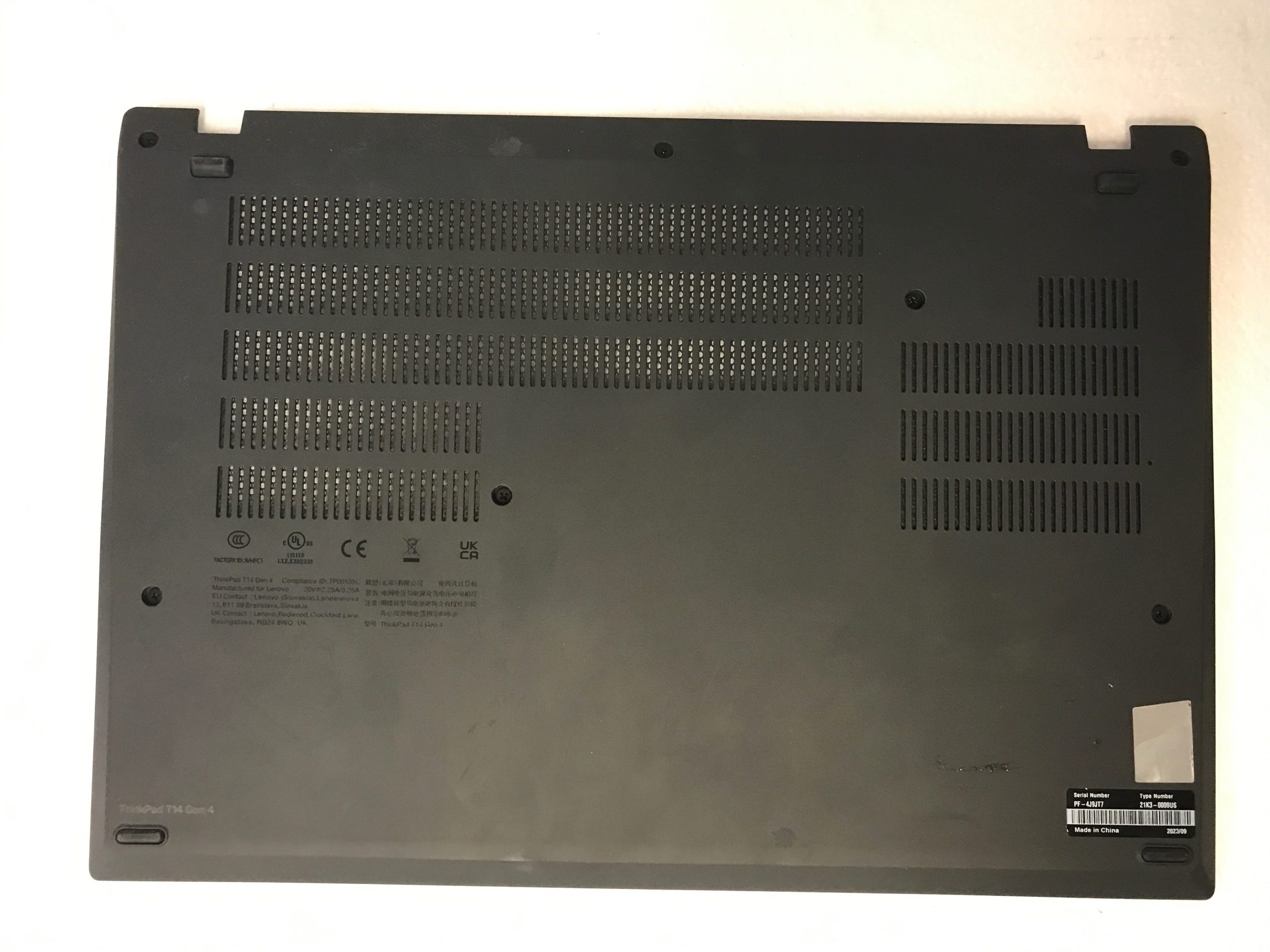 Lenovo ThinkPad T14 Gen 4 bottom base case cover enclosure 5CB1L57907 product photo 1